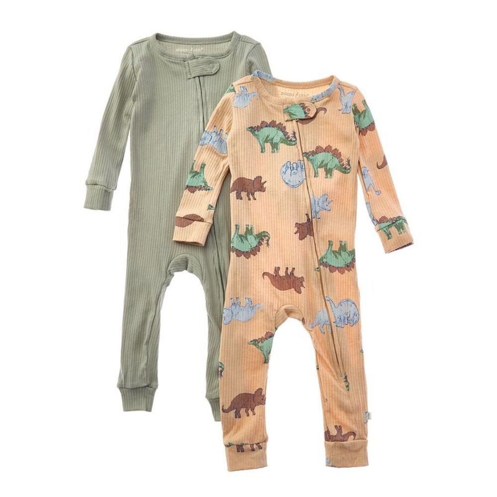 Poppy & Clay 2Pk Harmony Rib Blanket Sleeper, Green
